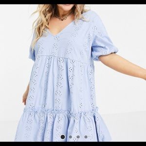 Asos Blue eyelet dress